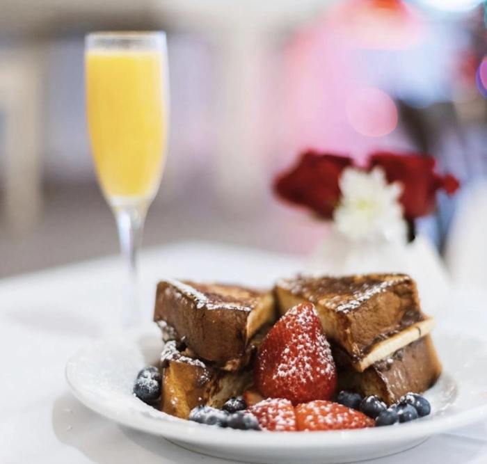 Sunday brunch at Claude's at the Southampton Inn includes bottomless mimosas.